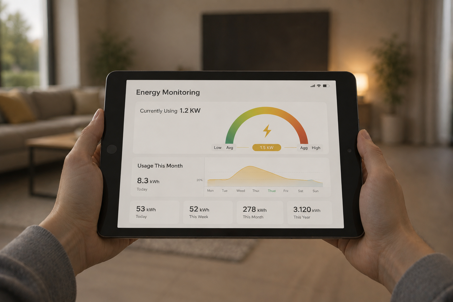 Enhed og app til overvågning af hjemmets energiforbrug